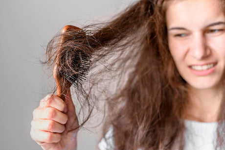 Woman experiencing dry skin and hair issues from hard water in Brandon, Florida home in Brandon,, Florida